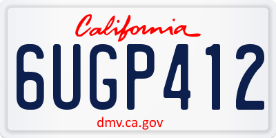 CA license plate 6UGP412