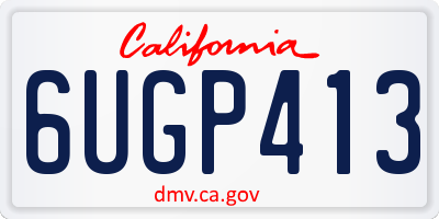 CA license plate 6UGP413