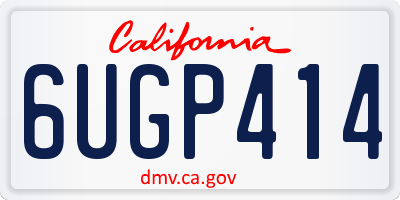 CA license plate 6UGP414