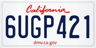 CA license plate 6UGP421
