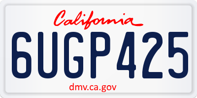 CA license plate 6UGP425