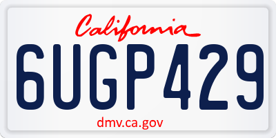 CA license plate 6UGP429