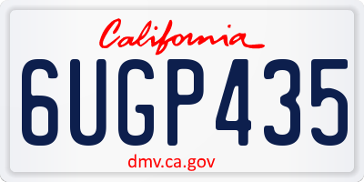 CA license plate 6UGP435