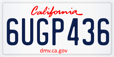CA license plate 6UGP436