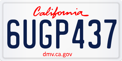 CA license plate 6UGP437