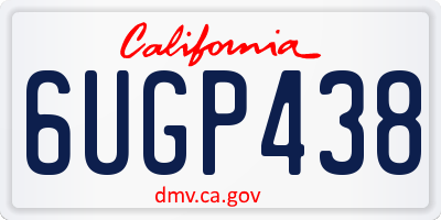 CA license plate 6UGP438