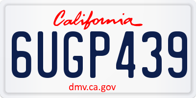 CA license plate 6UGP439