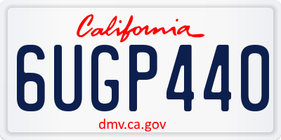 CA license plate 6UGP440