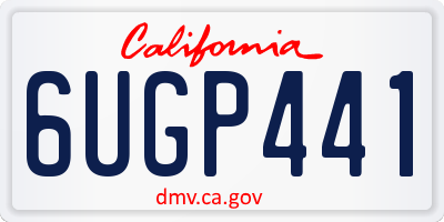 CA license plate 6UGP441