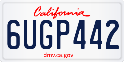CA license plate 6UGP442