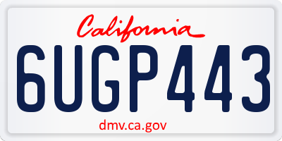 CA license plate 6UGP443