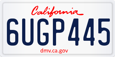 CA license plate 6UGP445