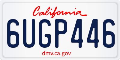 CA license plate 6UGP446