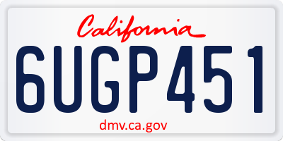CA license plate 6UGP451