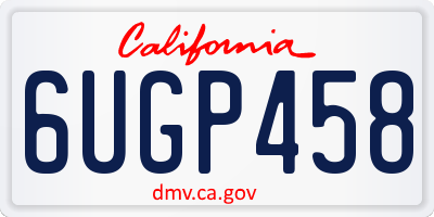 CA license plate 6UGP458