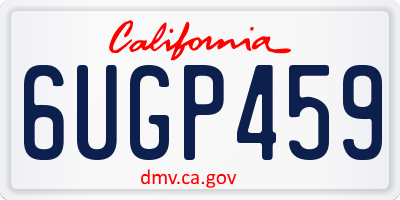 CA license plate 6UGP459