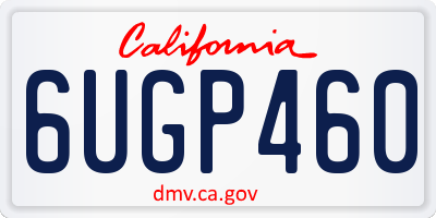 CA license plate 6UGP460