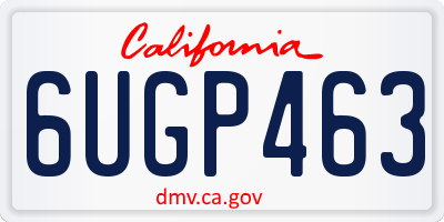 CA license plate 6UGP463