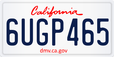 CA license plate 6UGP465