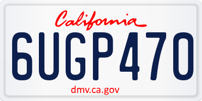 CA license plate 6UGP470