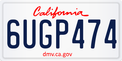 CA license plate 6UGP474