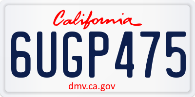 CA license plate 6UGP475