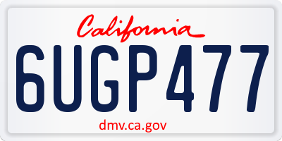 CA license plate 6UGP477