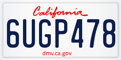 CA license plate 6UGP478