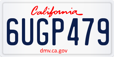 CA license plate 6UGP479
