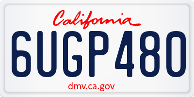 CA license plate 6UGP480
