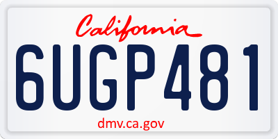 CA license plate 6UGP481