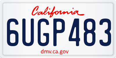 CA license plate 6UGP483