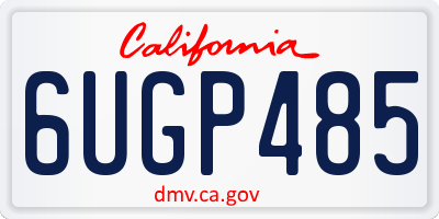 CA license plate 6UGP485
