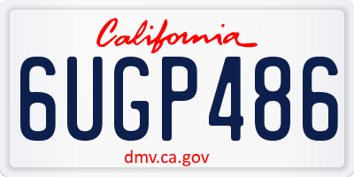 CA license plate 6UGP486