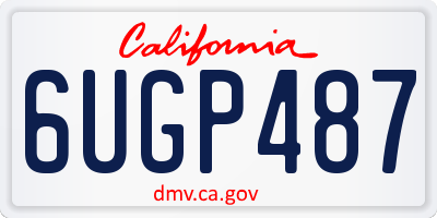 CA license plate 6UGP487