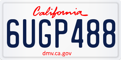 CA license plate 6UGP488