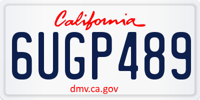 CA license plate 6UGP489