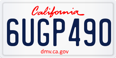 CA license plate 6UGP490