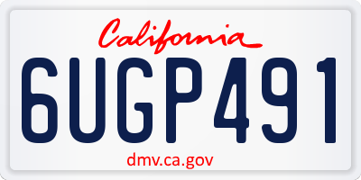 CA license plate 6UGP491