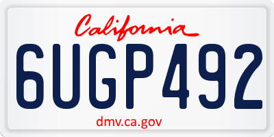 CA license plate 6UGP492