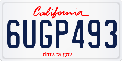 CA license plate 6UGP493
