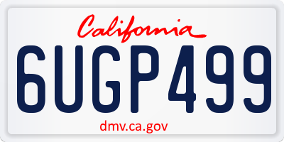 CA license plate 6UGP499