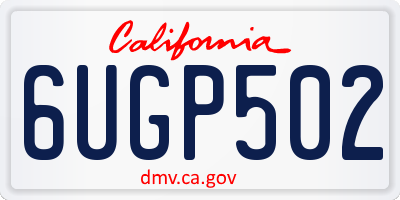 CA license plate 6UGP502