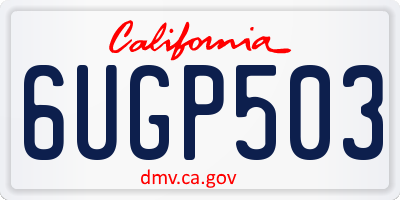 CA license plate 6UGP503