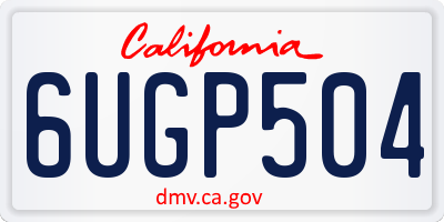 CA license plate 6UGP504