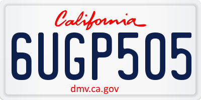 CA license plate 6UGP505