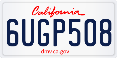 CA license plate 6UGP508