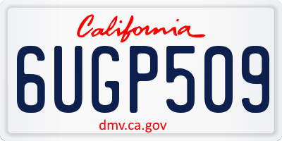CA license plate 6UGP509