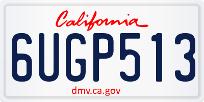 CA license plate 6UGP513