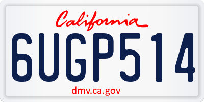CA license plate 6UGP514